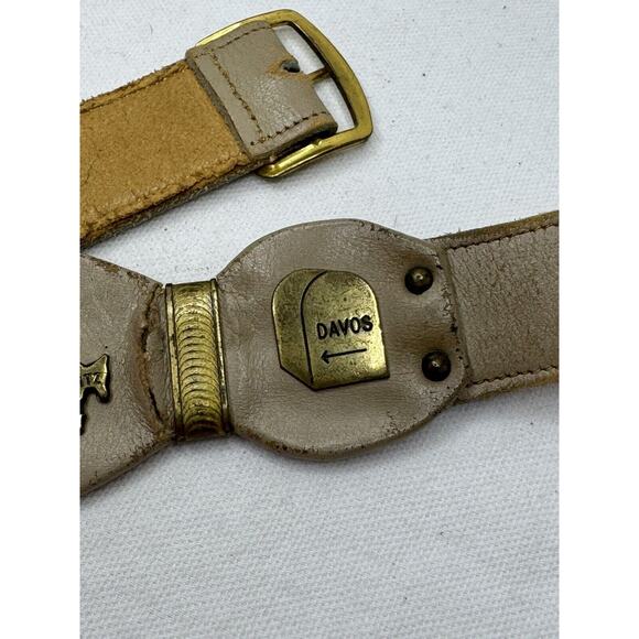 Vintage World Championship Pairs Skating Davos Switzerland Leather Belt SMALL main image 11